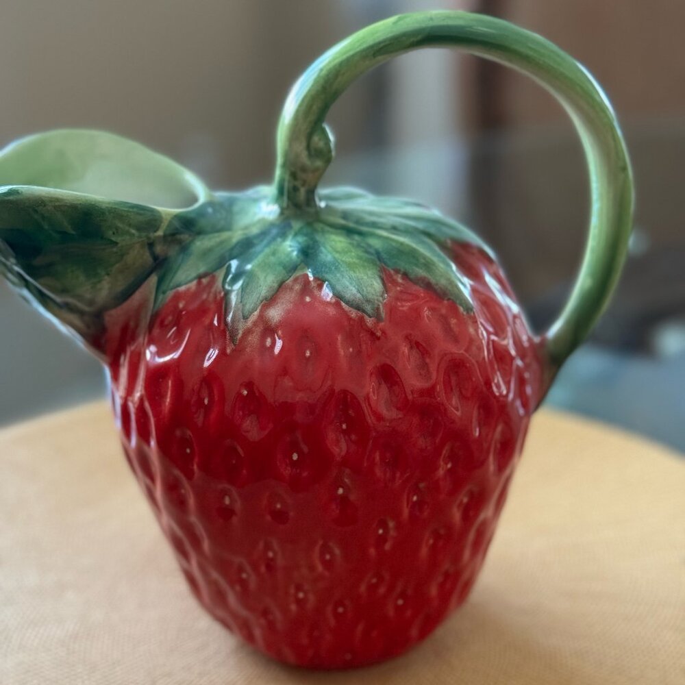 Hand Painted Italian Strawberry Pitcher